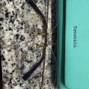 Tiffany & Co. Gold and Black Rimless Glasses